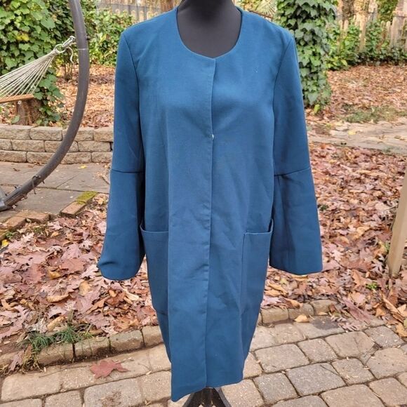 Bagatelle Heritage Blue Long Coat Size Large - Picture 1 of 11